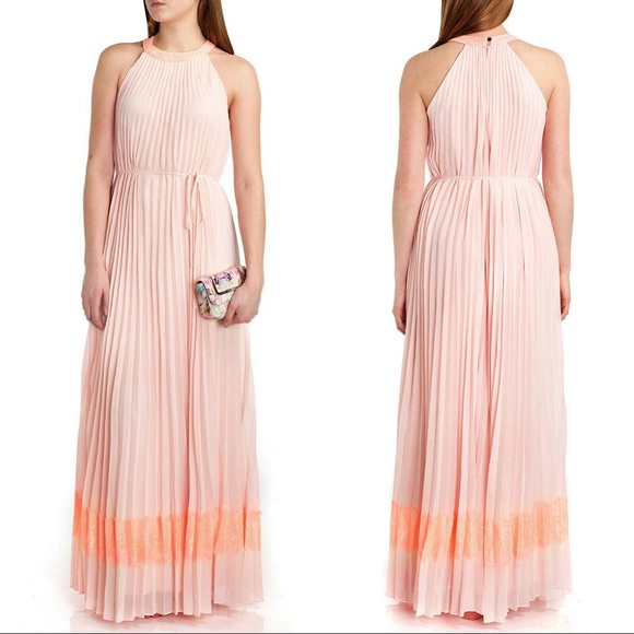 Ted Baker Dresses & Skirts - Ted Baker Marryy Pleated Lace Panels Pink Dress